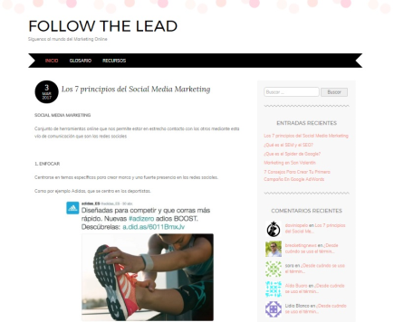 Blog Follow the lead - Marketing digital para estudiantes